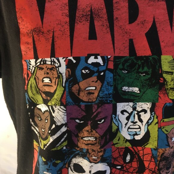 Marvel Comics T-Shirt Main Characters in the Marvel Universe Size Med Black - Picture 7 of 14
